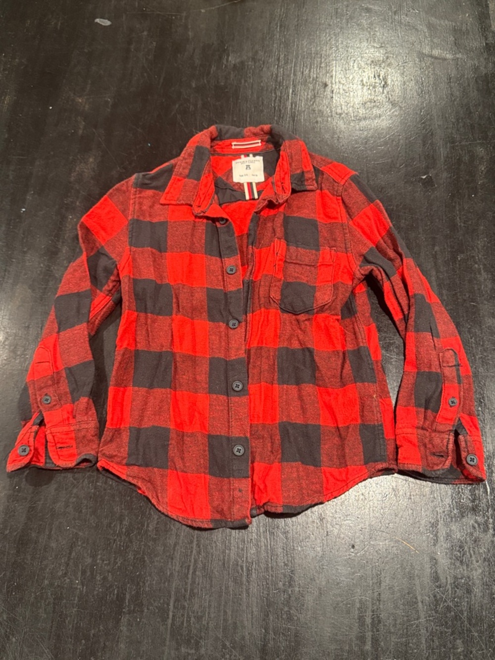 4/$15 Denim & Flower Kids Red & Black Buffalo Plaid Button-Front Shirt Size 5/6